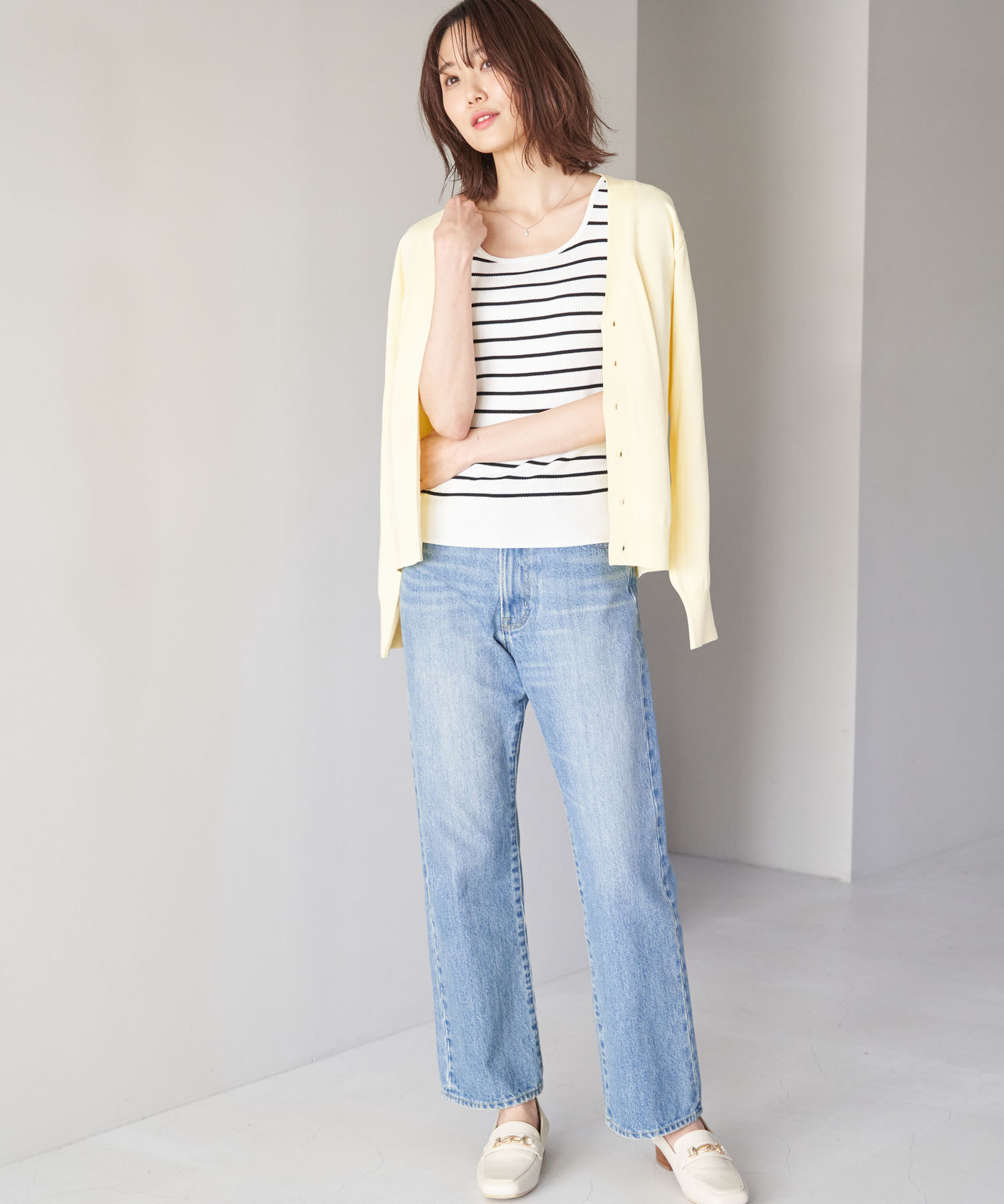 Rope&rsquo;Picnic「UVカット・洗濯機OK/スクエアネックニットタンクトップ」|タンクトップ|