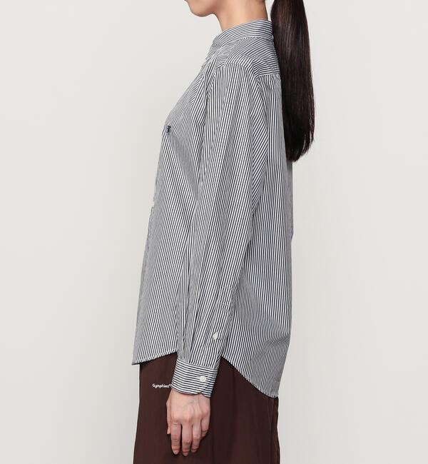  「Gymphlex | コットン 長袖ボタンダウンシャツ STRIPE WOMEN」|シャツ・ブラウス|