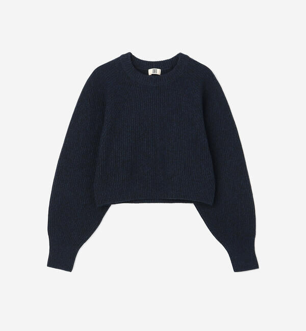 UNFIL「UNFIL | ウールコットン リブニット プルオーバーニット WOMEN」|ニット・セーター|BLACK系1