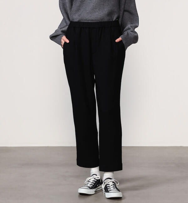 Morris & Sons「MORRIS & SONS | ウールスムース イージーパンツ WOMEN」|スラックス|BLACK