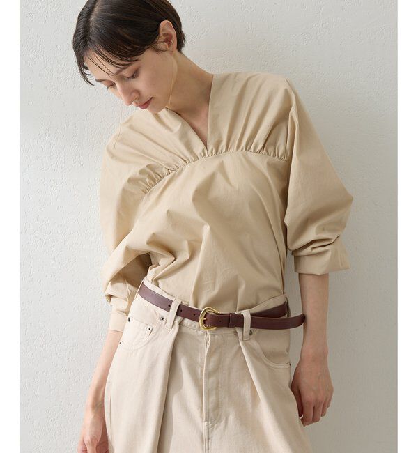  「Vネックギャザーブラウス」|シャツ・ブラウス|