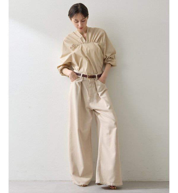  「Vネックギャザーブラウス」|シャツ・ブラウス|