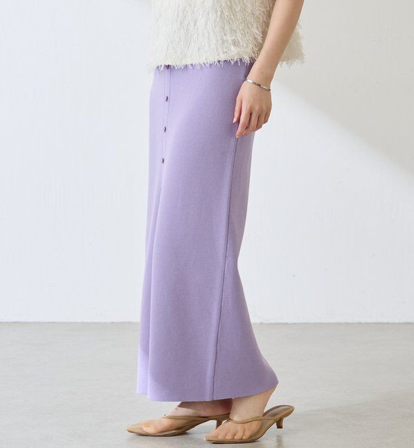  「【前後2WAY】センターボタンニットスカート」|スカート|