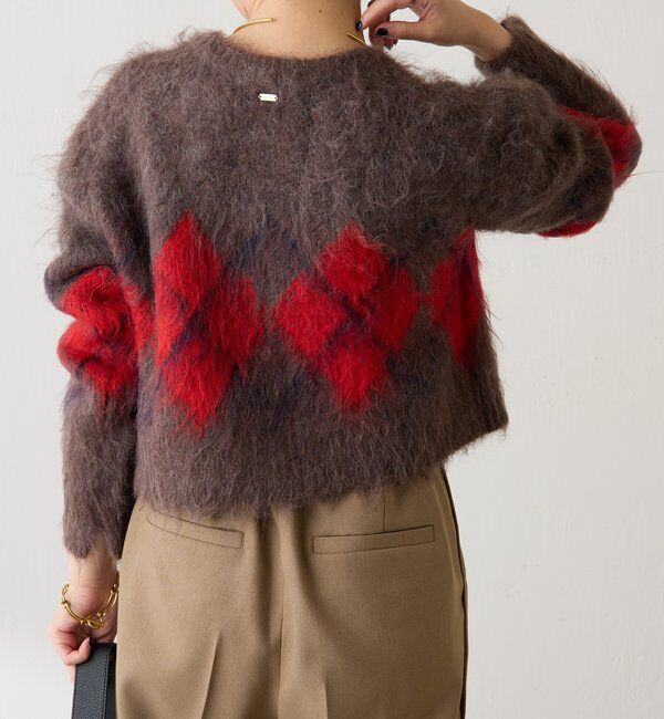  「	アーガイルシャギーカーディガン」|ニット・セーター|