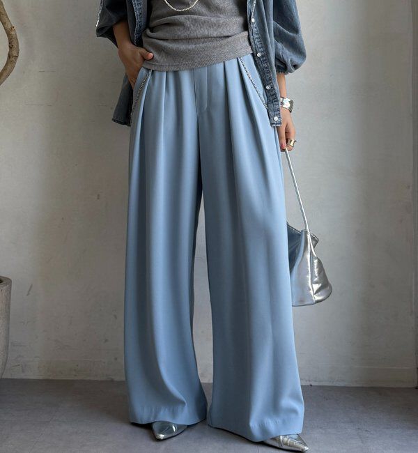  「【累計販売数3万枚突破/22色４サイズ展開！】タックワイドパンツ」|チノ|