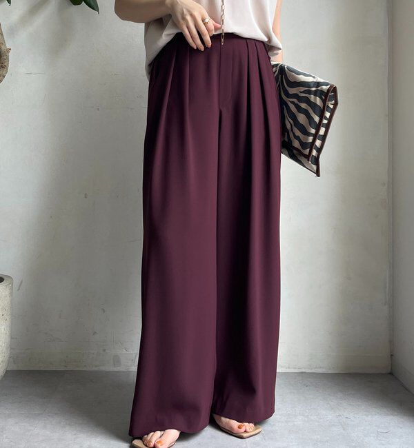  「【累計販売数3万枚突破/22色４サイズ展開！】タックワイドパンツ」|チノ|