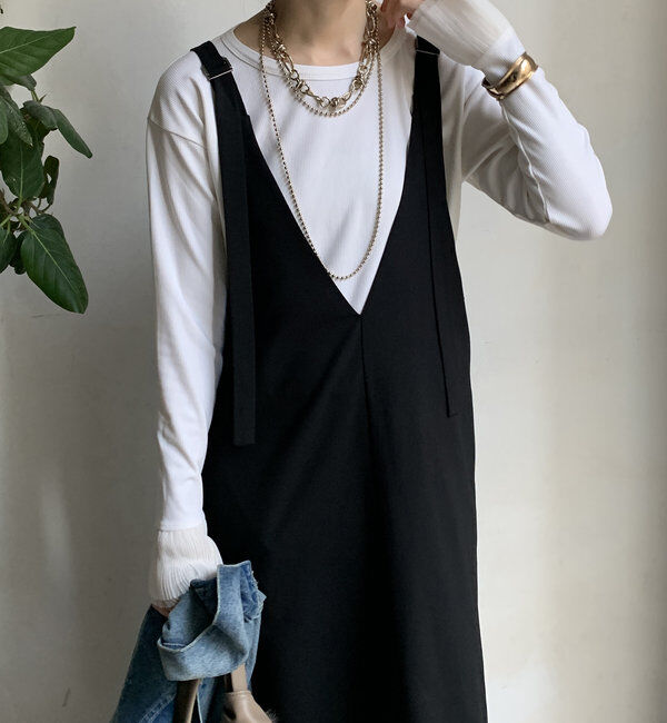  「【新色追加/前後2WAYで着られる】深Vワンピース」|ワンピース|