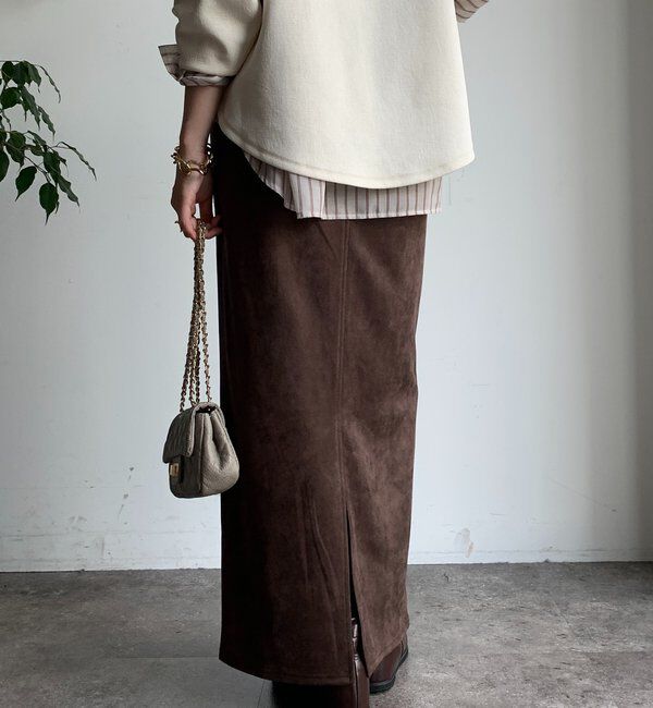  「スウェードダンボールIラインスカート」|スカート|