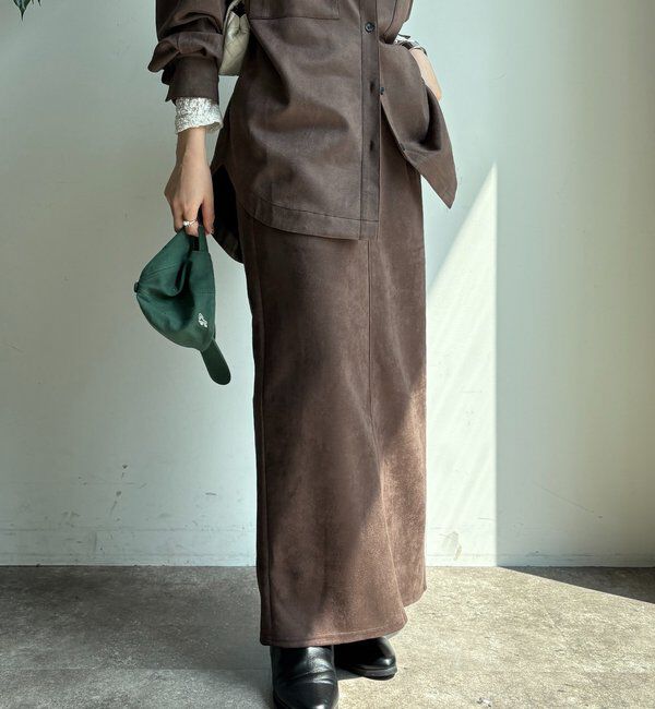 「スウェードダンボールIラインスカート」|スカート|