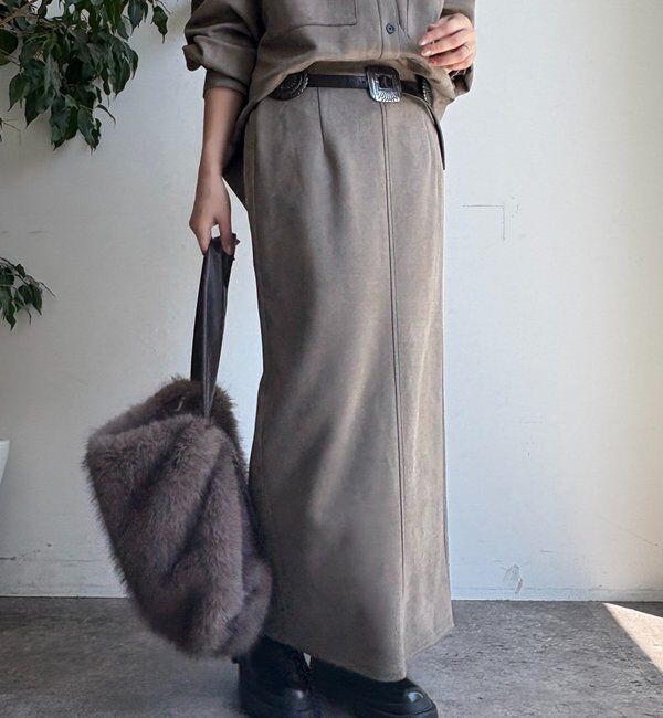  「スウェードダンボールIラインスカート」|スカート|