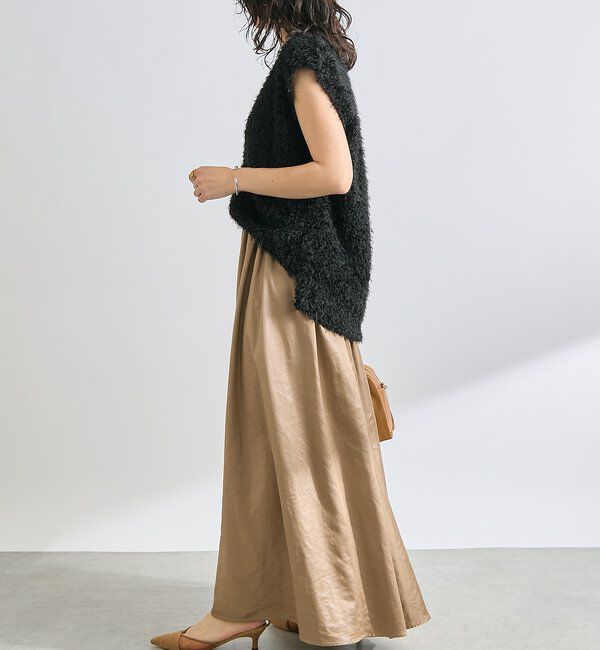  「【上品な光沢感】グロッシーギャザースカート」|スカート|