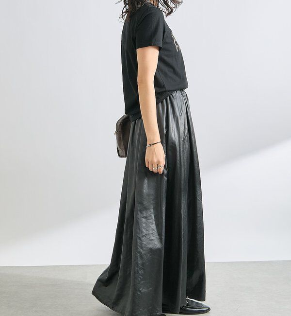  「【上品な光沢感】グロッシーギャザースカート」|スカート|