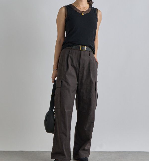  「【抜け感】チュールコンビタンク」|キャミソール|