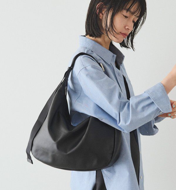  「ソフトレザーラウンドビッグショルダーバッグ」|ショルダー・メッセンジャー|