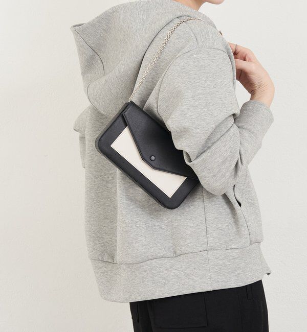  「【再値下げ】バイカラーレザーウォレットショルダー」|その他|ブラック