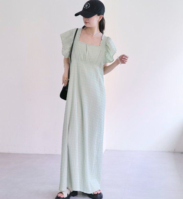  「シャーリングスクエアワンピース」|ワンピース|