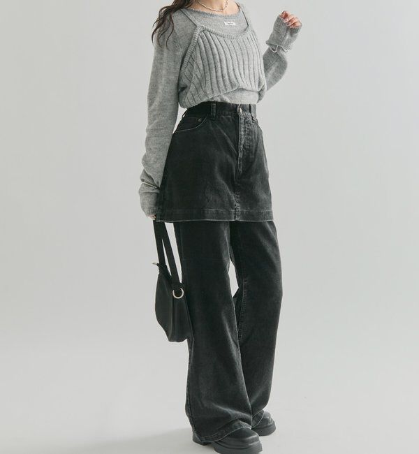  「レイヤードコーデュロイパンツ」|チノ|