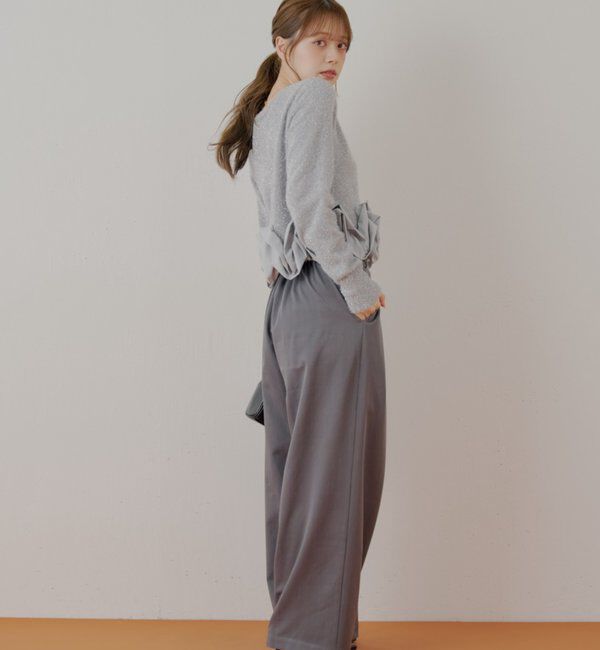  「ねじりフリルデザインラメシャギーカーディガン」|カーディガン|