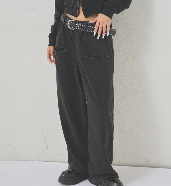  「【低身長・高身長対応】SLASH POCKET SWEAT EASY PANTS」|チノ|