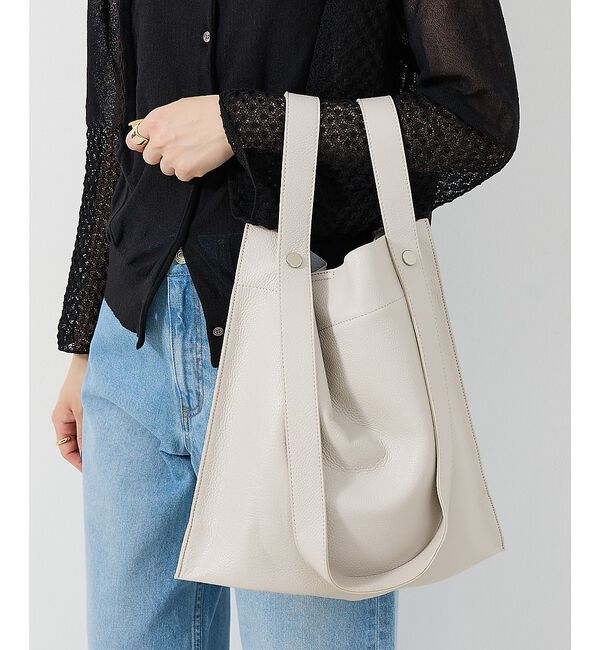 collex「【WEB限定】【BEAURE/ヴュレ】カウレザー 2WAY ハンドル トートバッ」|トートバッグ|アイボリー