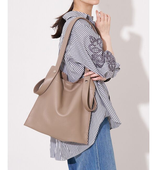 collex「【WEB限定】【BEAURE/ヴュレ】カウレザー 2WAY ハンドル トートバッ」|トートバッグ|ベージュ