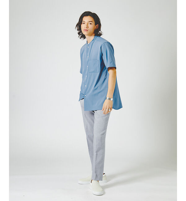 ABAHOUSE「【ブルー＆イエロー】ソロストレッチ リネン テーパード パンツ / スラックス」|その他|