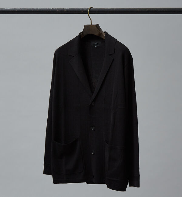 ABAHOUSE「【カシミアタッチ】Pure Merino ジャケットカーディガン / ニットカー」|カーディガン|ブラック