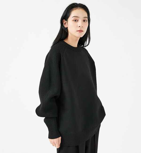 ABAHOUSE「【FORTUNA/フォルトゥナ】ECOTEC-Knit イージーケア ウォッシャ」|ニット・セーター|ブラック