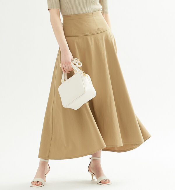 Rouge vif「コットンツィストドライフレアスカート」|スカート|ベージュ