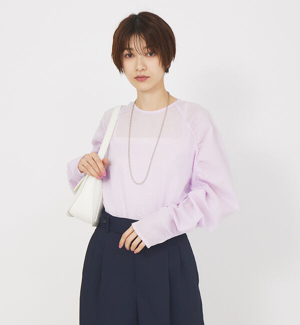 Rouge vif「スリーブギャザーブラウス」|シャツ・ブラウス|