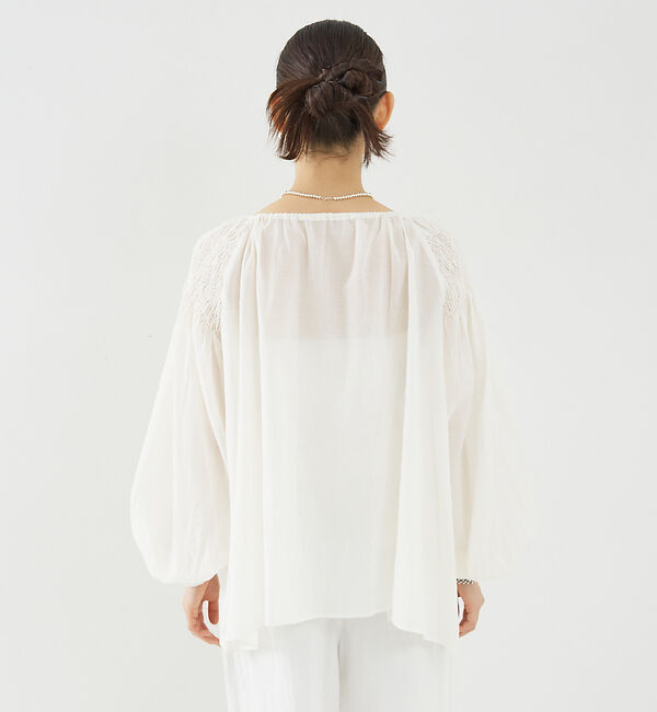 Rouge vif「コットンレーヨンボイルスモッキングブラウス」|シャツ・ブラウス|