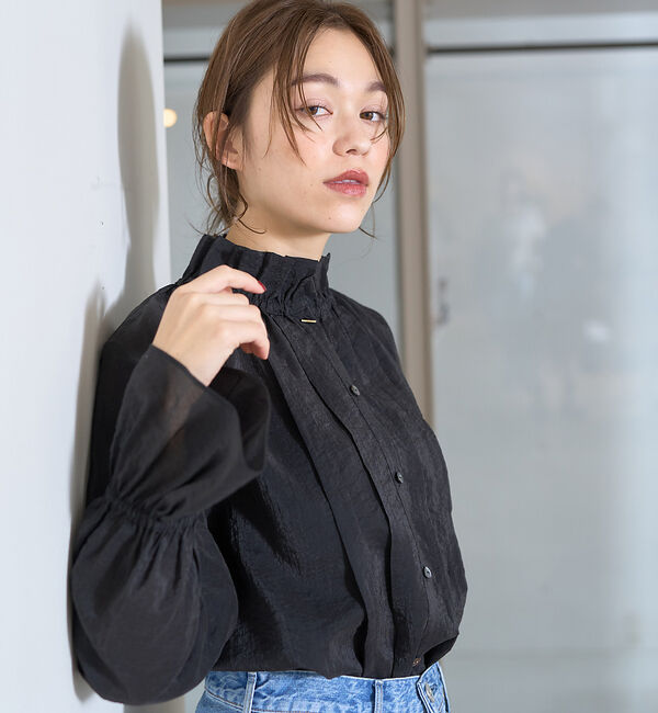 Rouge vif「フリルカラーシアーブラウス」|シャツ・ブラウス|