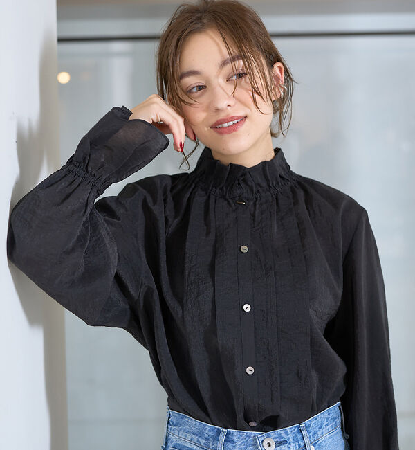 Rouge vif「フリルカラーシアーブラウス」|シャツ・ブラウス|