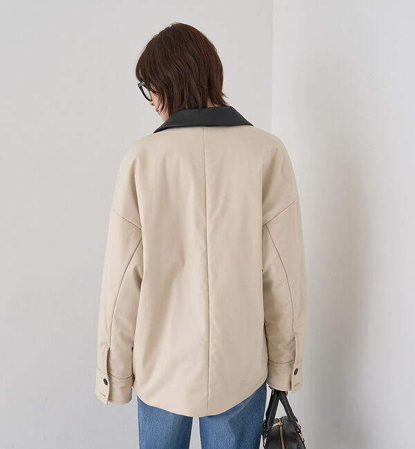 Rouge vif「異素材衿パフィブルゾン/ハンティングジャケット」|ブルゾン・スタジャン|