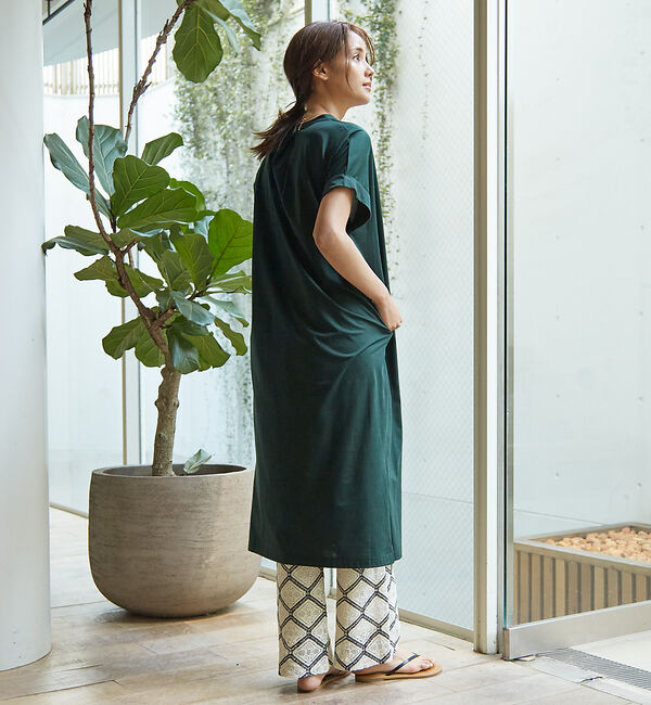 abahouse mavie「【大人のいちまんワンピ】シルケット天竺スキッパーワンピース」|ワンピース|