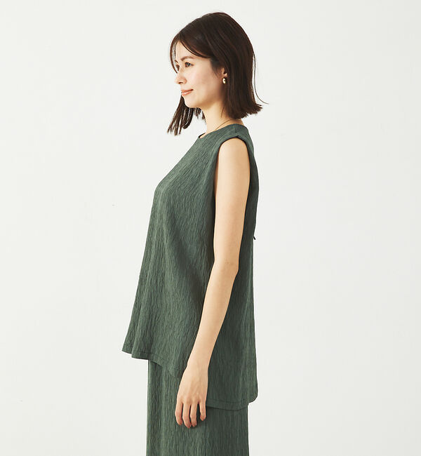 abahouse mavie「【セットアップ対応】楊柳バックジップノースリプルオーバー」|シャツ・ブラウス|