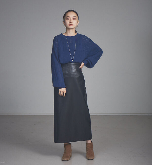 NOMINE「ペンシルフェイクレザースカート」|スカート|