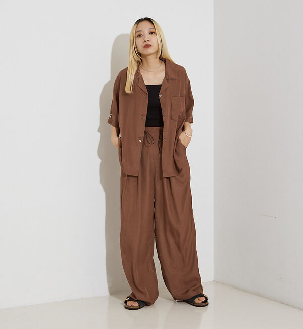 NOMINE「【セットアップ着用可】ヴィンテージサテン 開襟 シャツ」|シャツ・ブラウス|