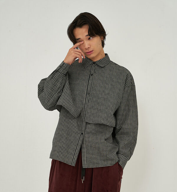 NOMINE「【ユニセックス】ロングヨーク オーバーサイズ チェックシャツ」|シャツ・ブラウス|