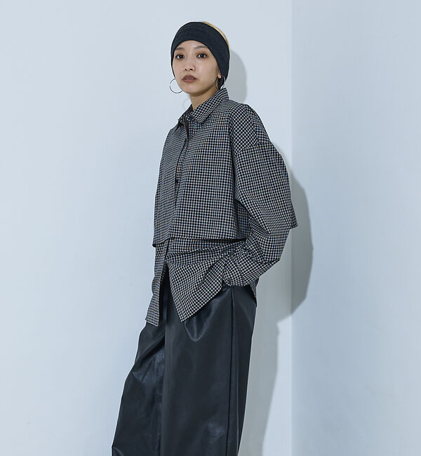 NOMINE「【ユニセックス】ロングヨーク オーバーサイズ チェックシャツ」|シャツ・ブラウス|