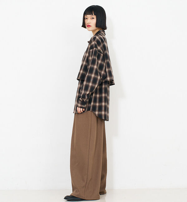 NOMINE「【ユニセックス】ロングヨーク オーバーサイズ チェックシャツ」|シャツ・ブラウス|