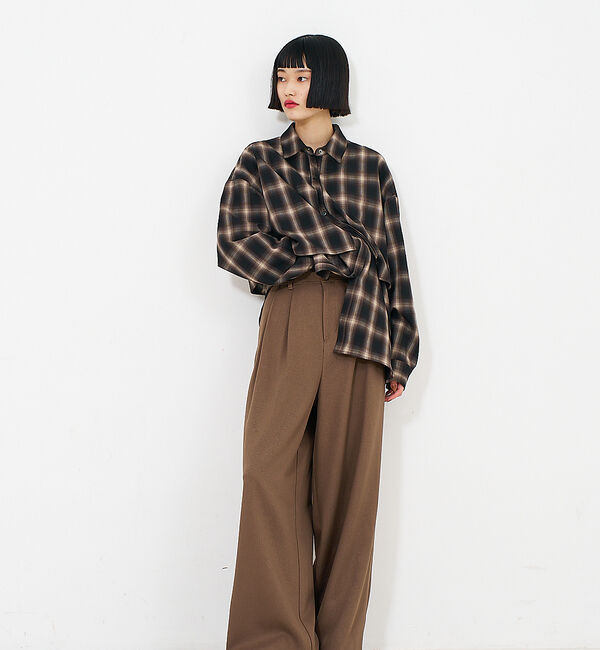 NOMINE「【ユニセックス】ロングヨーク オーバーサイズ チェックシャツ」|シャツ・ブラウス|