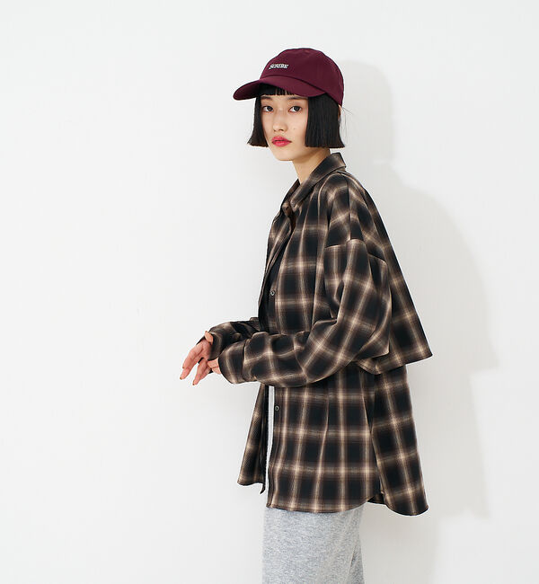 NOMINE「【ユニセックス】ロングヨーク オーバーサイズ チェックシャツ」|シャツ・ブラウス|