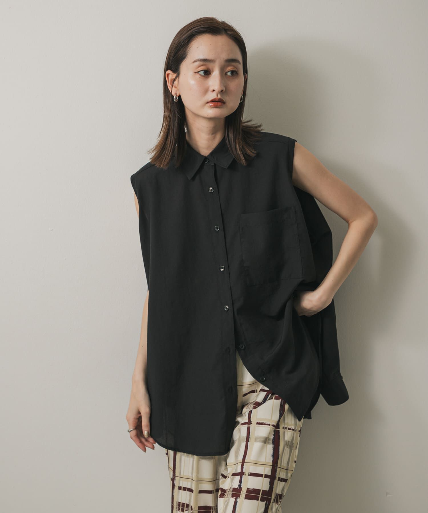 SENSE OF PLACE by URBAN RESEARCH「リネンライクショルダースリットシャツ」|シャツ・ブラウス|