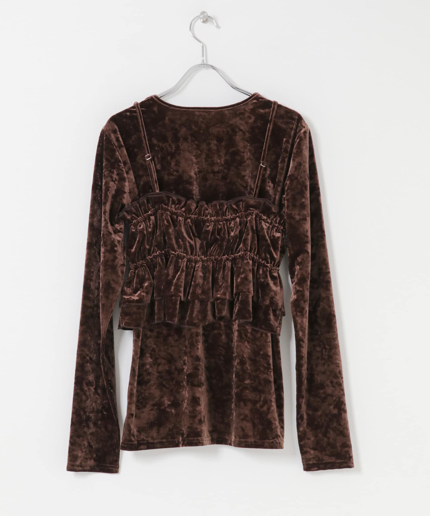 SENSE OF PLACE by URBAN RESEARCH「『洗濯可』フリルビスチェセットベロアトップ」|Tシャツ・カットソー|