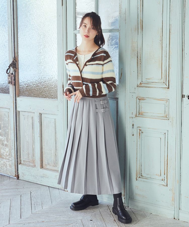 earth music&ecology「マルチボーダーコンパクトカーディガン」|カーディガン|