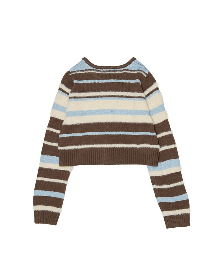 earth music&ecology「マルチボーダーコンパクトカーディガン」|カーディガン|