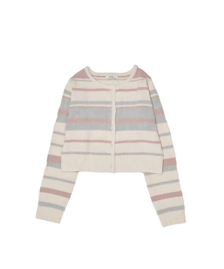 earth music&ecology「マルチボーダーコンパクトカーディガン」|カーディガン|