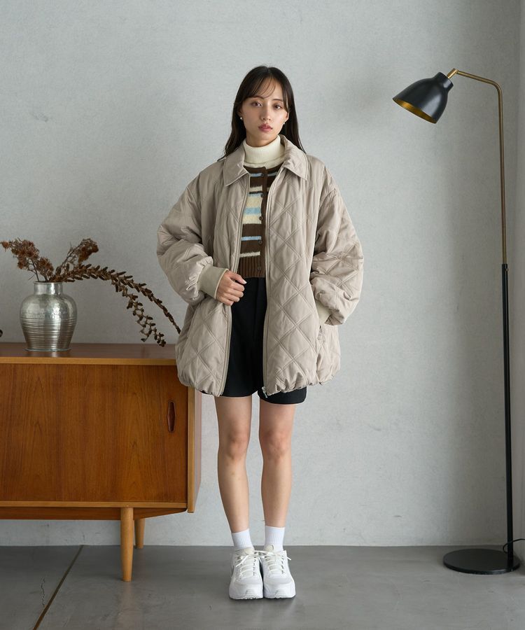 earth music&ecology「マルチボーダーコンパクトカーディガン」|カーディガン|