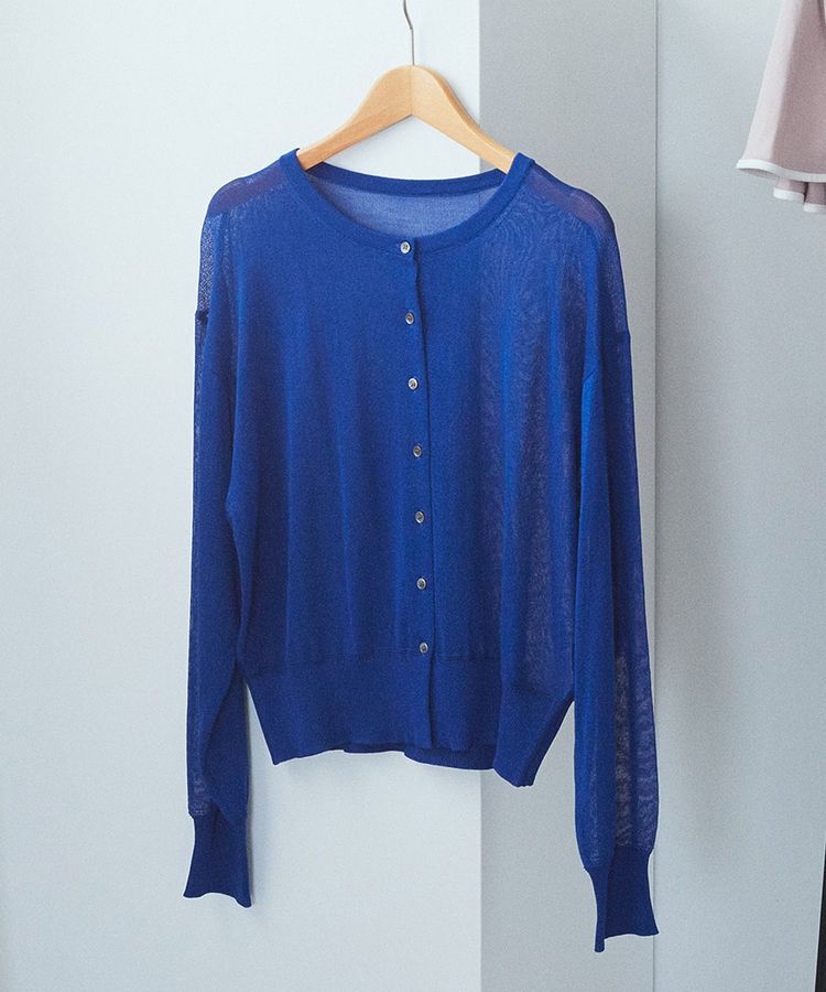 earth music&ecology「接触冷感シアークルーニットカーディガン」|カーディガン|